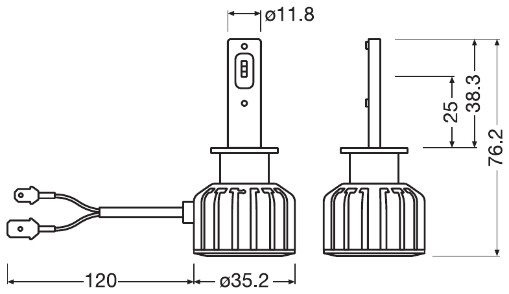 OSRAM 64150DWBRT-2HFB LEDriving® HL BRIGHT Glühlampe, Arbeitsscheinwerfer