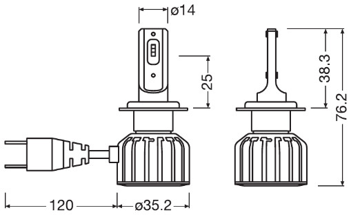 OSRAM 64210DWBRT-2HFB LEDriving® HL BRIGHT Glühlampe, Arbeitsscheinwerfer