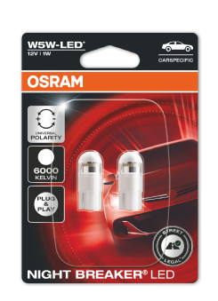 OSRAM 2825DWNBC-02B NIGHT BREAKER LED W5W CARSPECIFIC Glühlampe, Innenraumleuchte