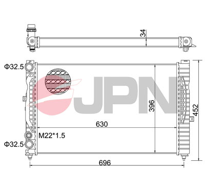 JPN 60C9001-JPN Radiator, engine cooling