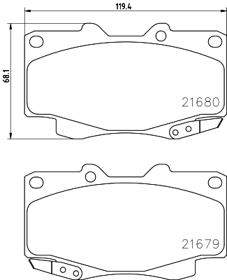 MINTEX MDB2718 Σετ τακάκια, δισκόφρενα for TOYOTA