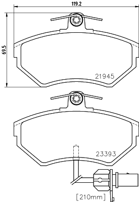 MINTEX MDB2075 Σετ τακάκια, δισκόφρενα for AUDI VW