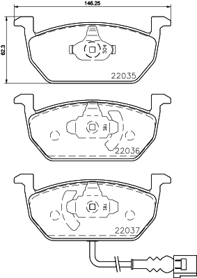 MINTEX MDB3761 Σετ τακάκια, δισκόφρενα for AUDI SEAT SKODA VW VW (FAW) VW (SVW)