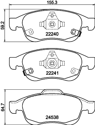 MINTEX MDB3768 Σετ τακάκια, δισκόφρενα for FIAT JEEP