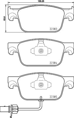 MINTEX MDB3871 Σετ τακάκια, δισκόφρενα for AUDI