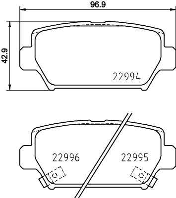MINTEX MDB4097 Σετ τακάκια, δισκόφρενα for MITSUBISHI