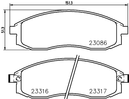 MINTEX MDB2122 Σετ τακάκια, δισκόφρενα for MITSUBISHI