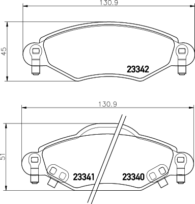 MINTEX MDB2609 Σετ τακάκια, δισκόφρενα for TOYOTA