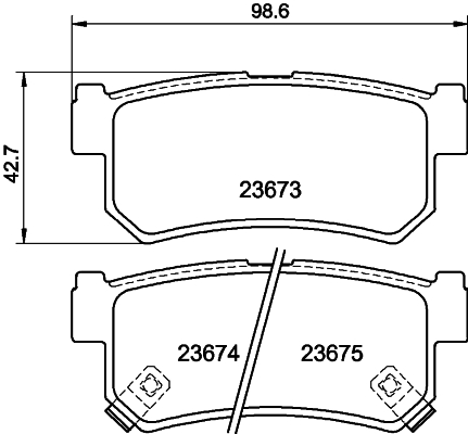 MINTEX MDB2823 Σετ τακάκια, δισκόφρενα for DAEWOO SSANGYONG