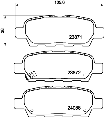 MINTEX MDB2261 Σετ τακάκια, δισκόφρενα for INFINITI NISSAN NISSAN (DFAC) RENAULT SAMSUNG SUZUKI VENUCIA