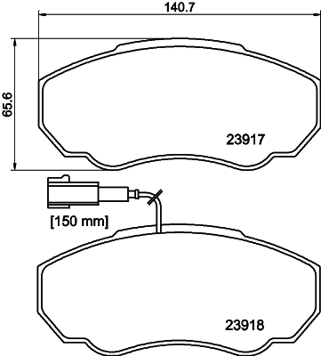 MINTEX MDB2328 Σετ τακάκια, δισκόφρενα for CITROËN FIAT PEUGEOT