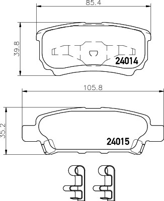 MINTEX MDB2612 Σετ τακάκια, δισκόφρενα for CHRYSLER DODGE JEEP MITSUBISHI PROTON