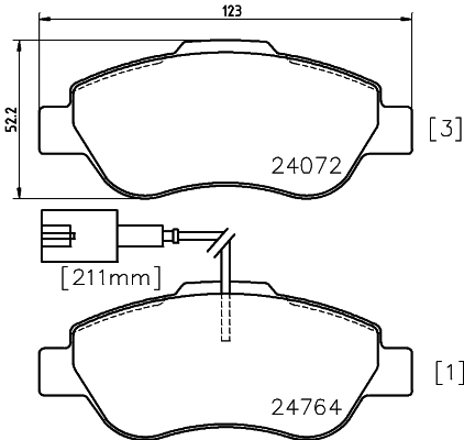 MINTEX MDB3019 Σετ τακάκια, δισκόφρενα for FIAT FORD