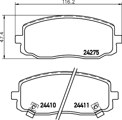 MINTEX MDB2720 Σετ τακάκια, δισκόφρενα for DODGE HYUNDAI INOKOM KIA NAZA