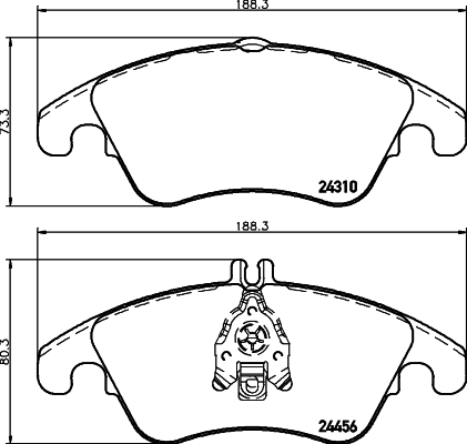 MINTEX MDB2831 Σετ τακάκια, δισκόφρενα for MERCEDES-BENZ