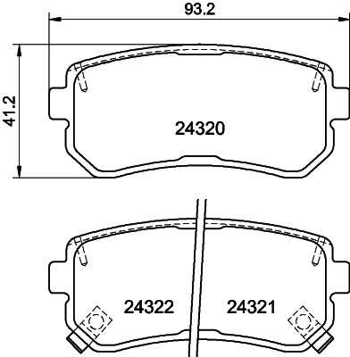 MINTEX MDB2734 Σετ τακάκια, δισκόφρενα for DODGE HYUNDAI HYUNDAI (BEIJING) KIA KIA (DYK)