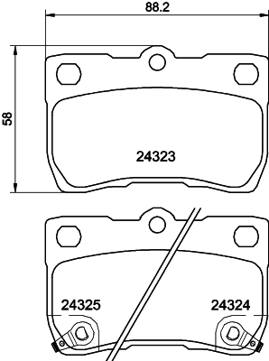 MINTEX MDB2728 Σετ τακάκια, δισκόφρενα for LEXUS TOYOTA