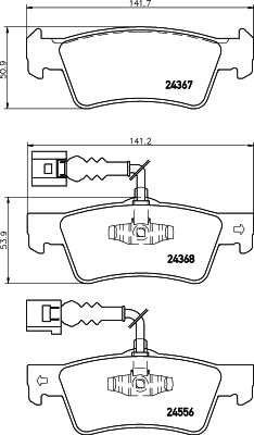 MINTEX MDB2822 Σετ τακάκια, δισκόφρενα for VW