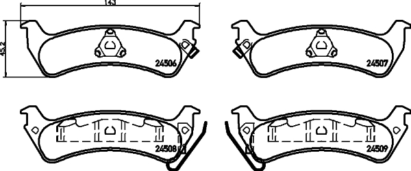 MINTEX MDB2349 Σετ τακάκια, δισκόφρενα for JEEP