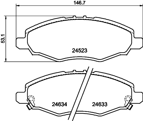 MINTEX MDB2880 Σετ τακάκια, δισκόφρενα for TOYOTA