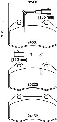 MINTEX MDB3207 Σετ τακάκια, δισκόφρενα for ABARTH ALFA ROMEO