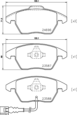 MINTEX MDB3824 Σετ τακάκια, δισκόφρενα for AUDI SEAT SKODA VW