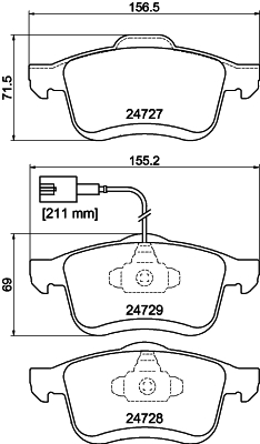 MINTEX MDB3001 Σετ τακάκια, δισκόφρενα for FIAT LANCIA OPEL VAUXHALL