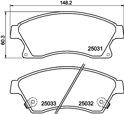 MINTEX MDB3088 Σετ τακάκια, δισκόφρενα for CHEVROLET HOLDEN OPEL VAUXHALL