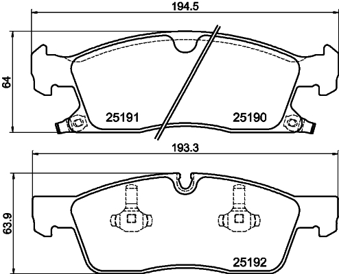 MINTEX MDB3154 Σετ τακάκια, δισκόφρενα for DODGE JEEP