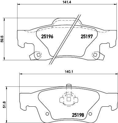 MINTEX MDB3165 Σετ τακάκια, δισκόφρενα for DODGE JEEP