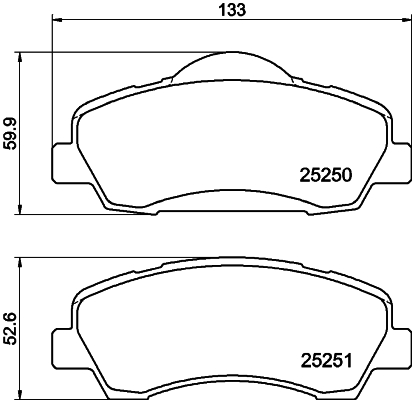 MINTEX MDB3345 Σετ τακάκια, δισκόφρενα for CITROËN PEUGEOT