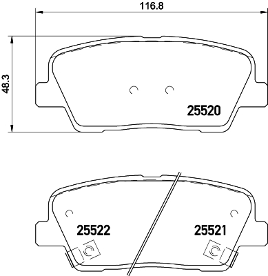 MINTEX MDB3267 Σετ τακάκια, δισκόφρενα for GENESIS HYUNDAI HYUNDAI (BEIJING) INOKOM KG MOBILITY KIA LDV SSANGYONG