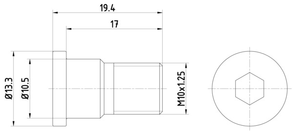 MINTEX TPM0007 Βίδα, δισκόπλακα for ALFA ROMEO DODGE FIAT JEEP OPEL SAAB VAUXHALL
