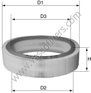 DAVID VASCO A166 VASCO FILTERS Air Filter
