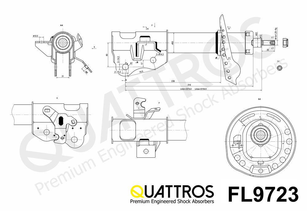 DAVID VASCO FL9723 QUATTROS Shock Absorber