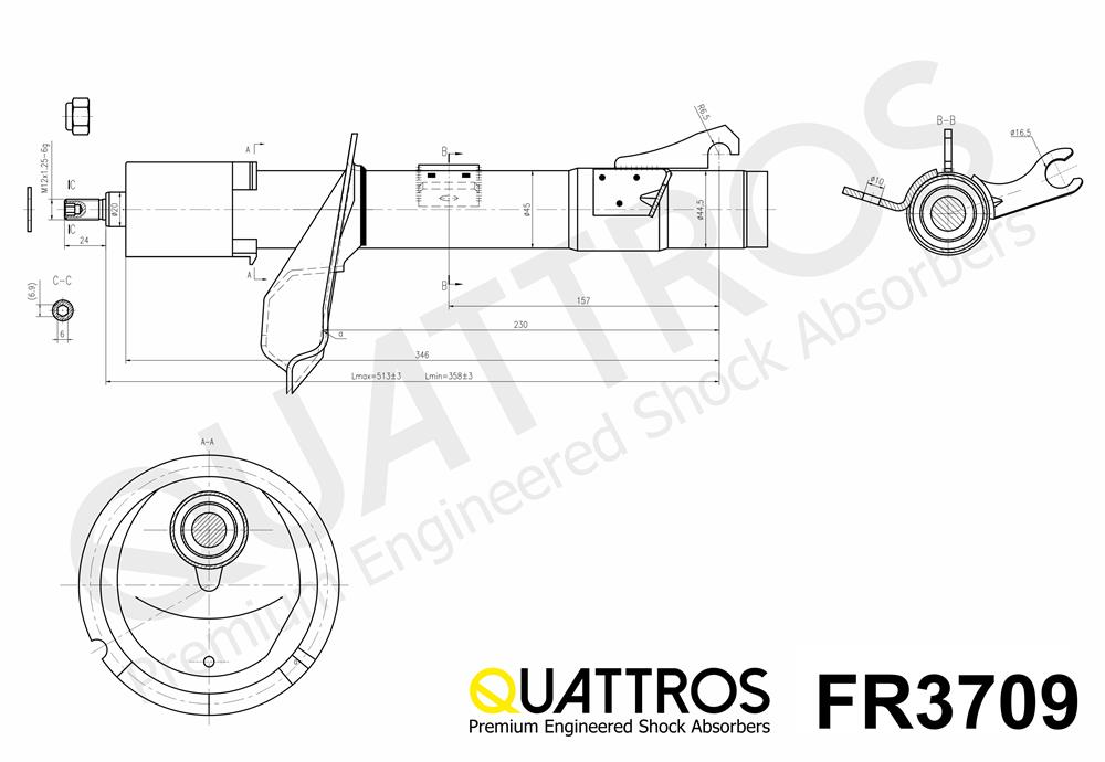 DAVID VASCO FR3709 QUATTROS Ammortizzatore