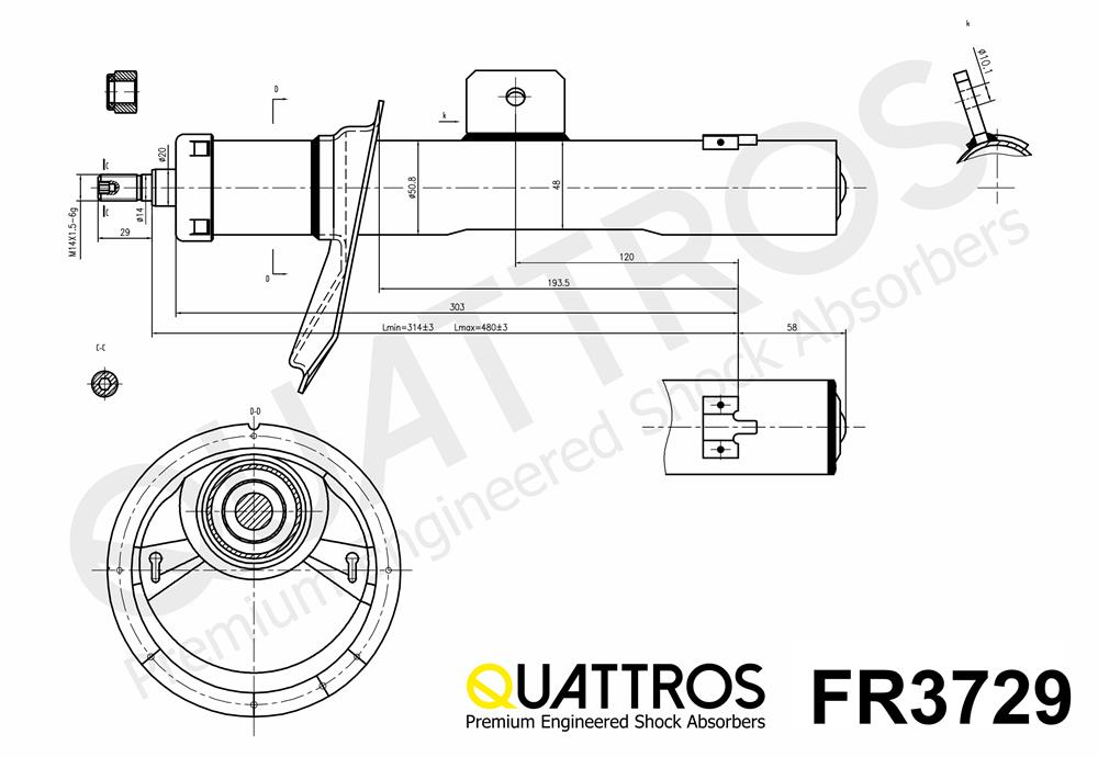 DAVID VASCO FR3729 QUATTROS Ammortizzatore