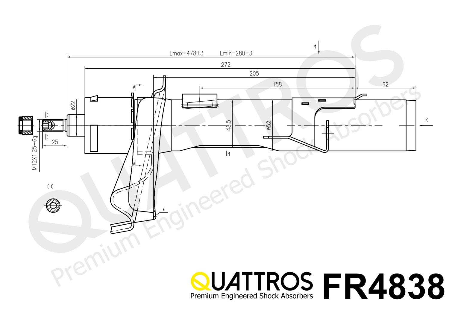 DAVID VASCO FR4838 QUATTROS Ammortizzatore
