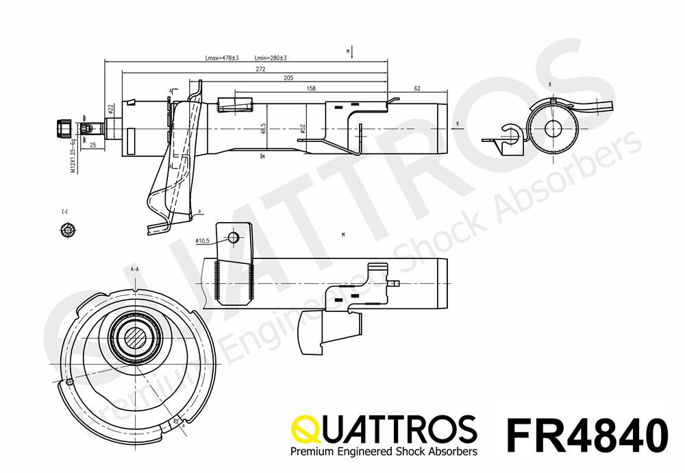 DAVID VASCO FR4840 QUATTROS Ammortizzatore