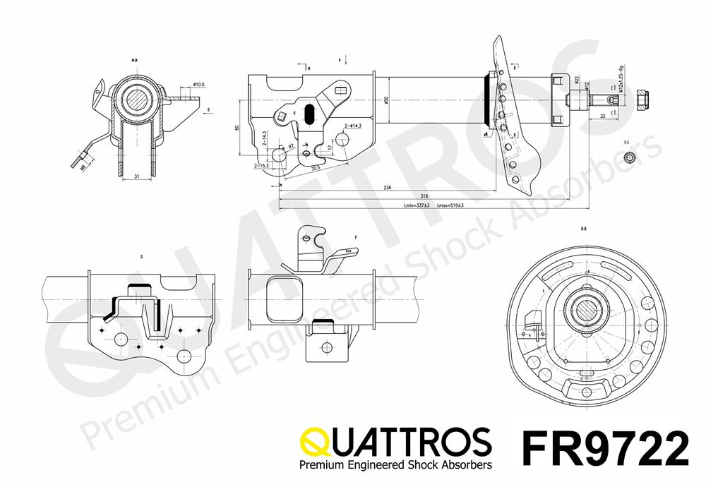 DAVID VASCO FR9722 QUATTROS Shock Absorber