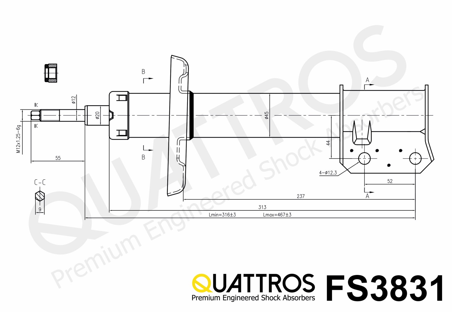 DAVID VASCO FS3831 QUATTROS Ammortizzatore