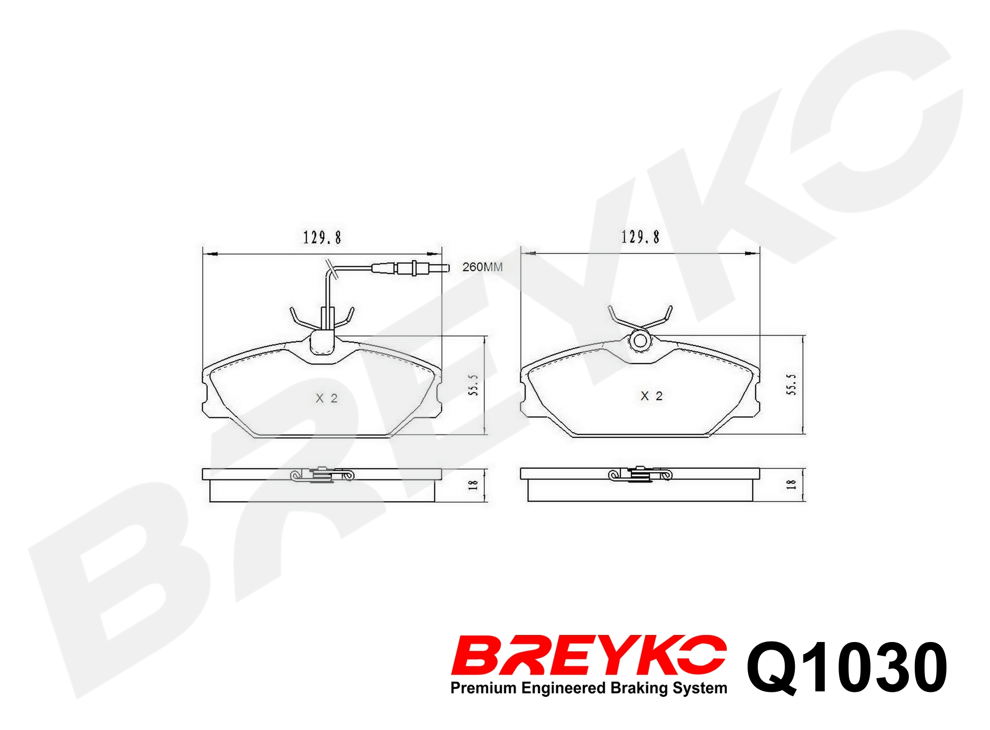 DAVID VASCO Q1030 BREYKO PREMIUM Brake Pad Set, disc brake