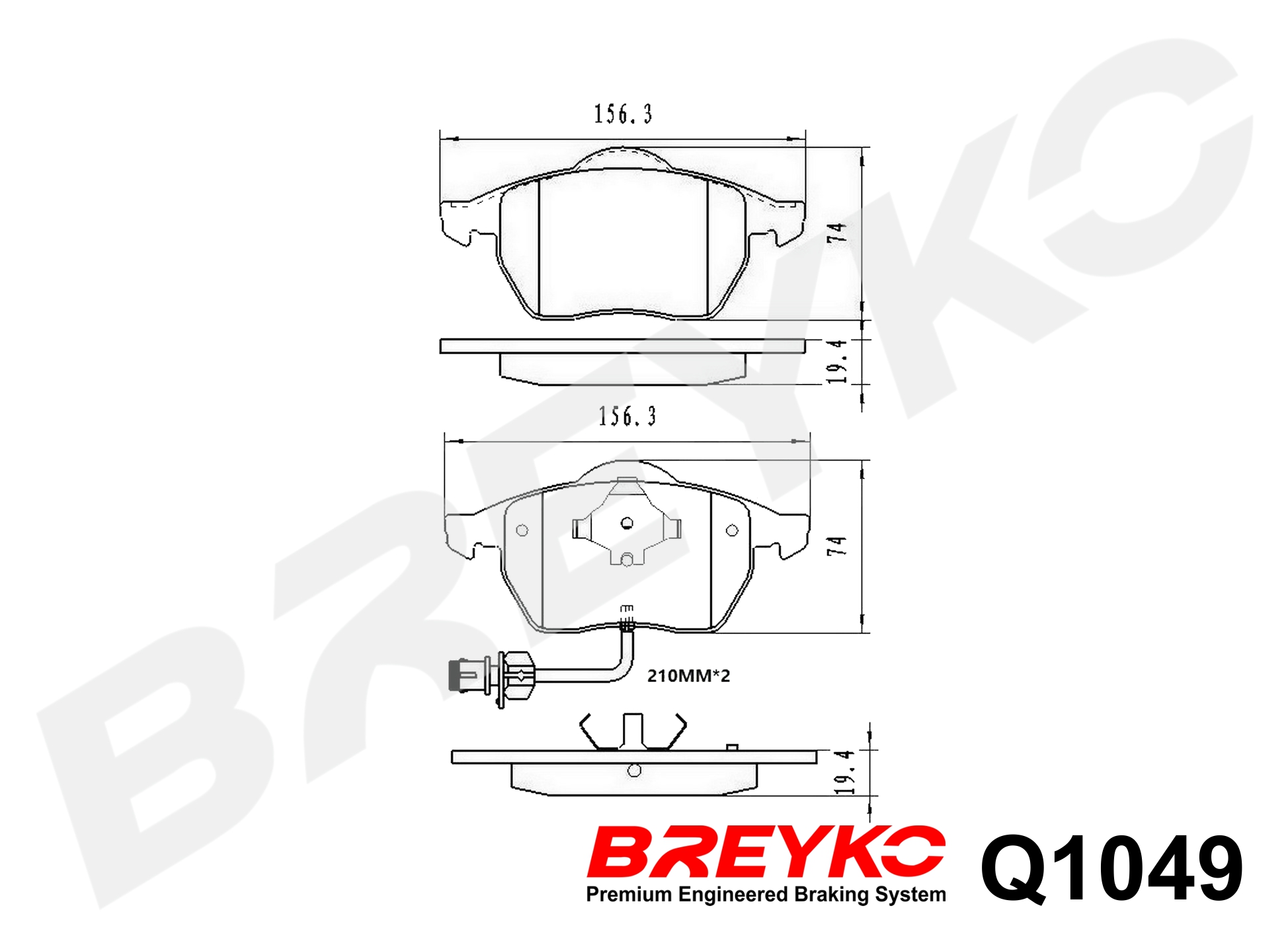 DAVID VASCO Q1049 BREYKO PREMIUM Brake Pad Set, disc brake