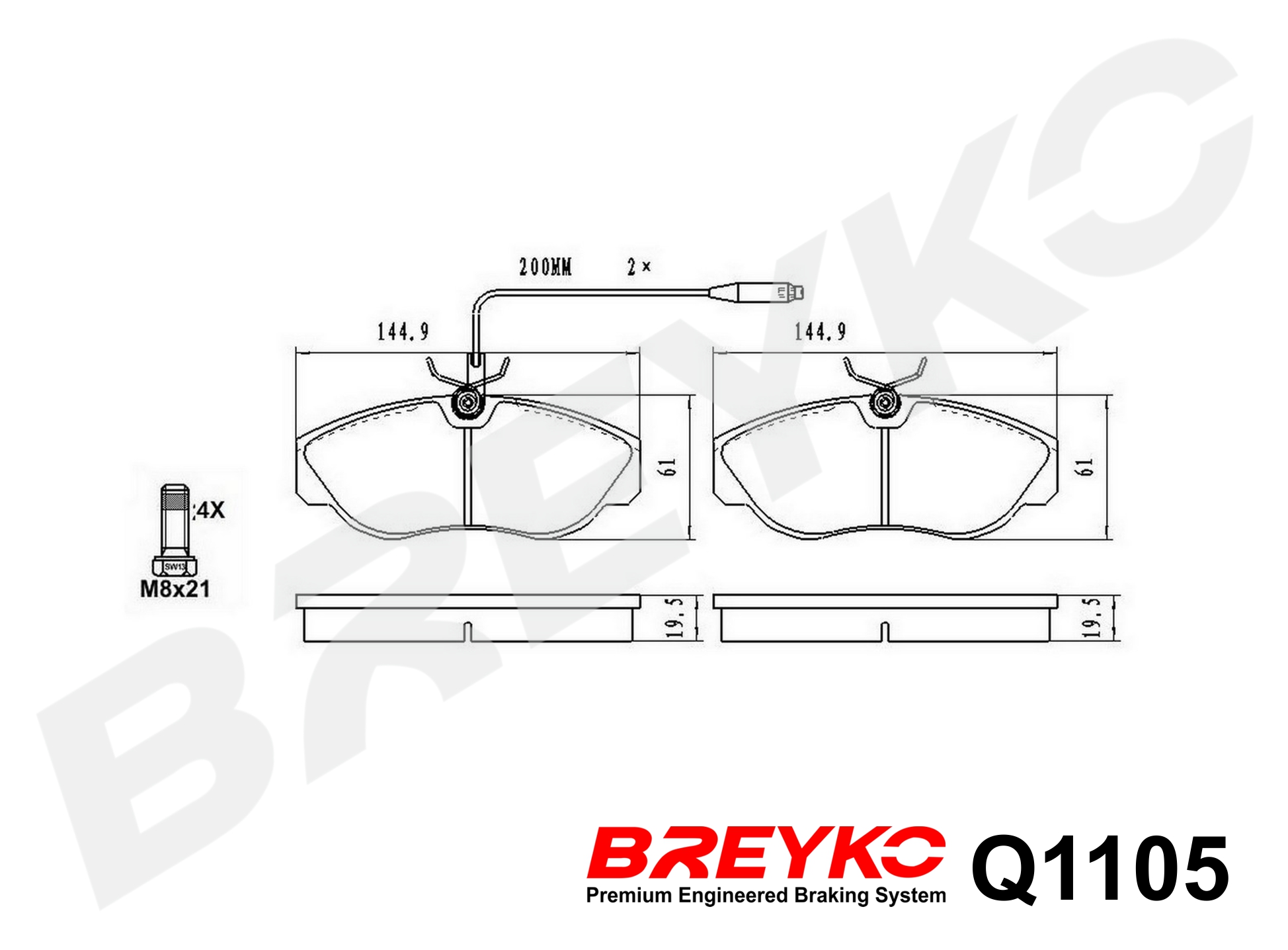 DAVID VASCO Q1105 BREYKO PREMIUM Brake Pad Set, disc brake