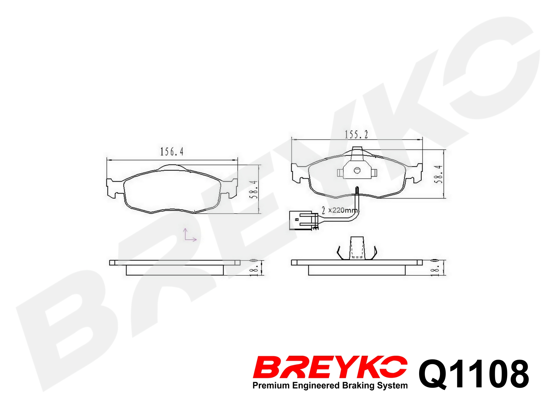 DAVID VASCO Q1108 BREYKO PREMIUM Brake Pad Set, disc brake