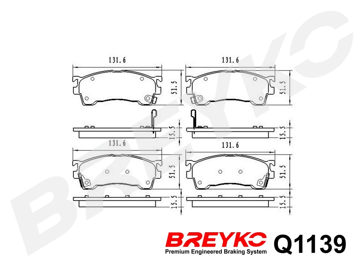 DAVID VASCO Q1139 BREYKO PREMIUM Brake Pad Set, disc brake