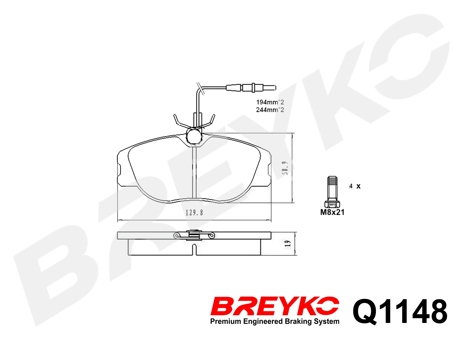 DAVID VASCO Q1148 BREYKO PREMIUM Brake Pad Set, disc brake