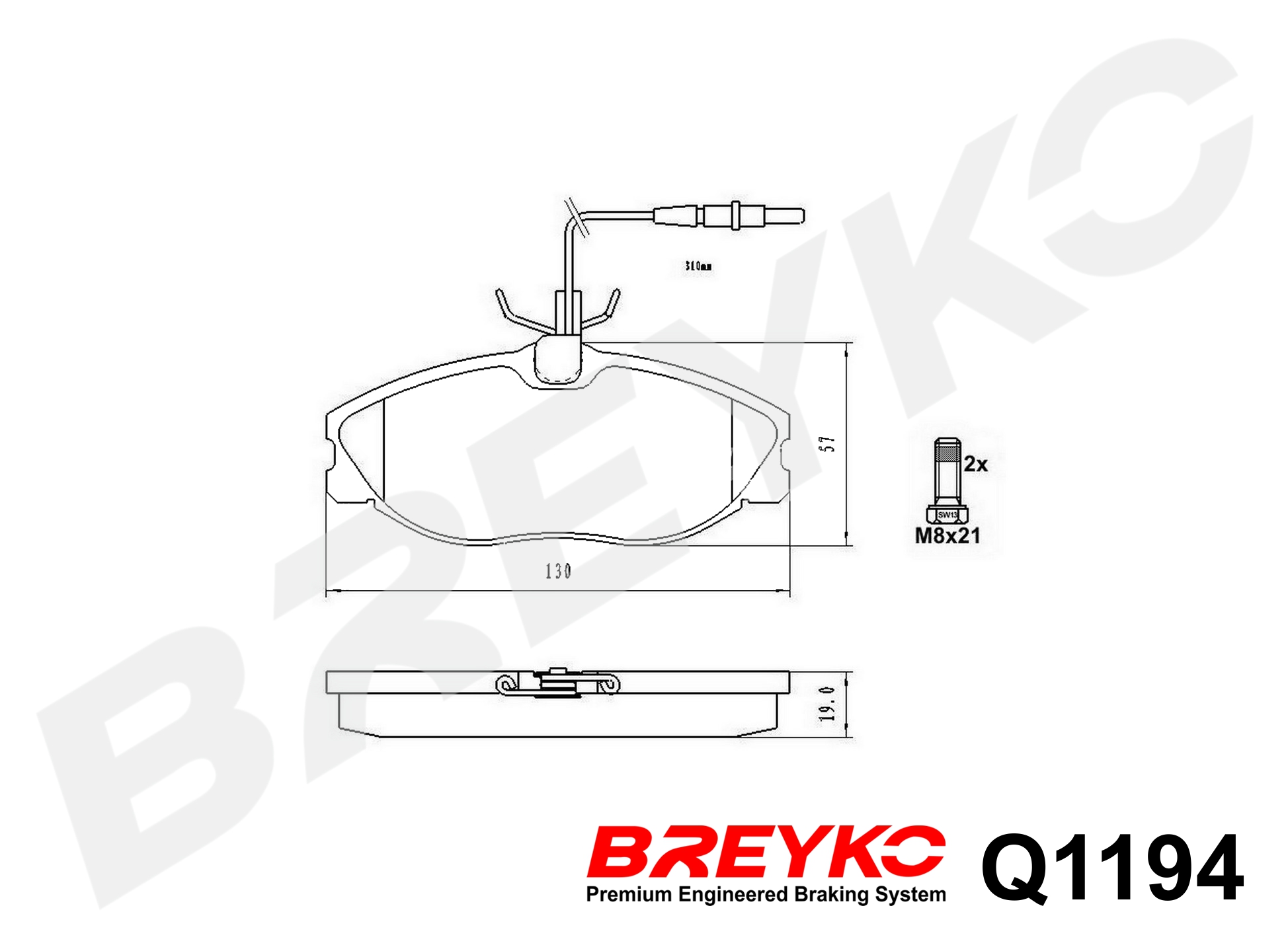 DAVID VASCO Q1194 BREYKO PREMIUM Brake Pad Set, disc brake