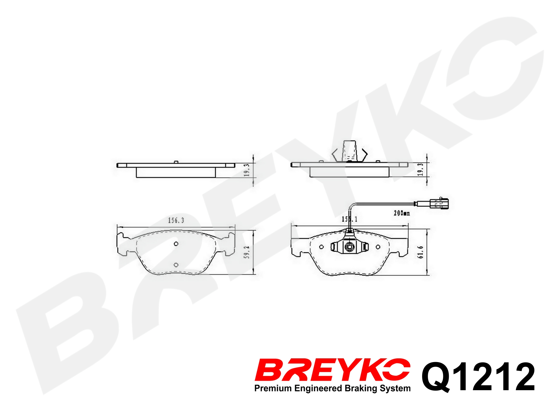 DAVID VASCO Q1212 BREYKO PREMIUM Brake Pad Set, disc brake