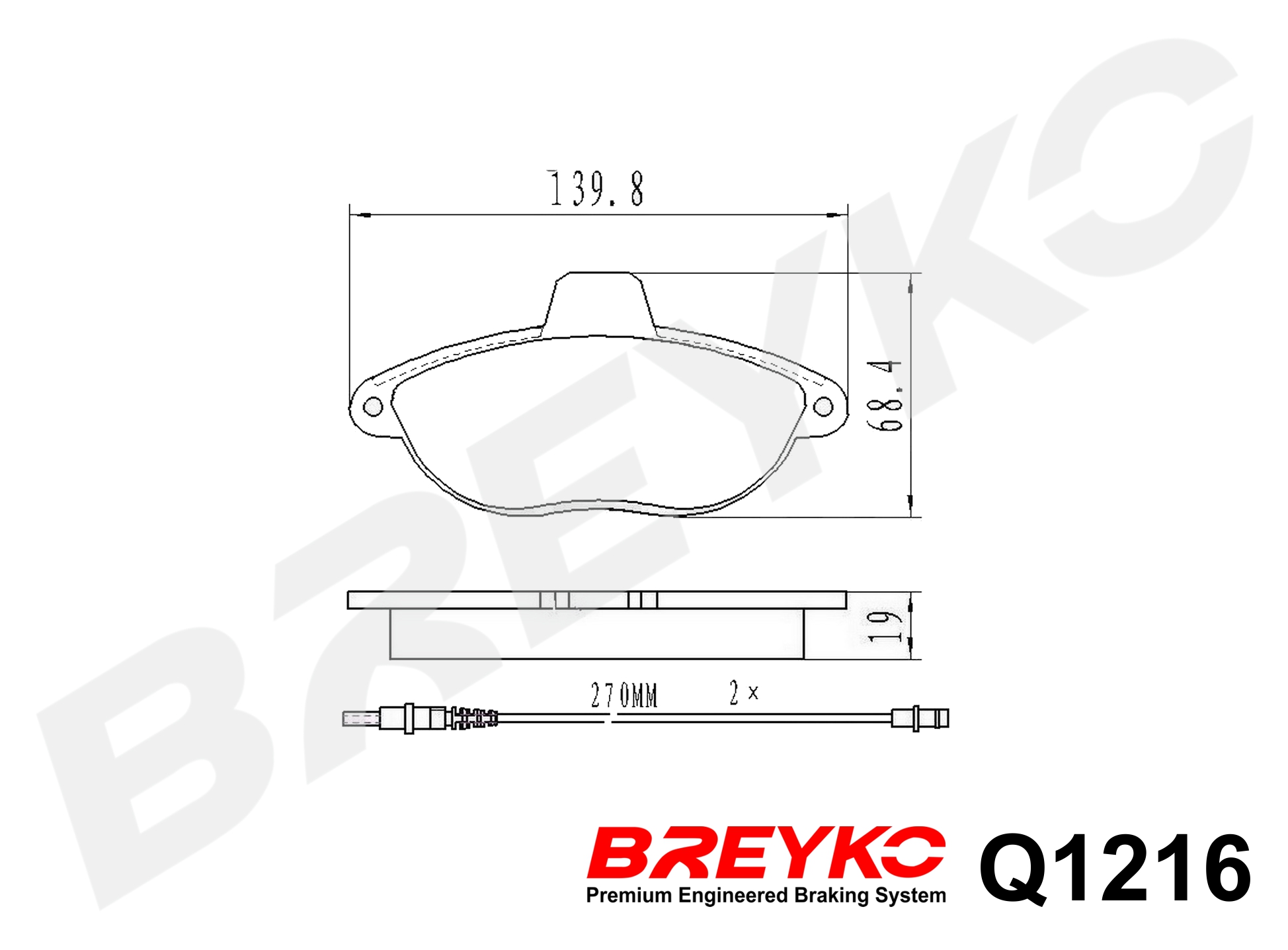 DAVID VASCO Q1216 BREYKO PREMIUM Brake Pad Set, disc brake